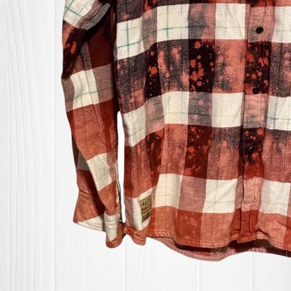MATIX Custom Hand Distressed Bleached Upcycled Flannel Shirt - Picture 6 of 10